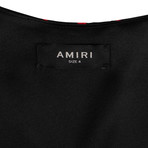 Amiri // Dot No Shoulder Long Sleeve Silk Dress // Black (34)