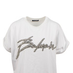 Balmain Paris // Short Sleeve Signature Cotton T-Shirt // White (42)