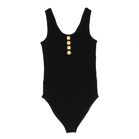 Balmain Paris // Sleeveless Knit Bodysuit // Black (34)