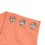 Balmain Paris // Peach Sleeveless Cotton Logo T-Shirt // Peach (34)