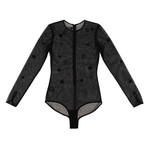 Amiri // Long Sleeve Leather Star Lace Bodysuit // Black (1)