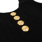 Balmain Paris // Sleeveless Knit Bodysuit // Black (34)