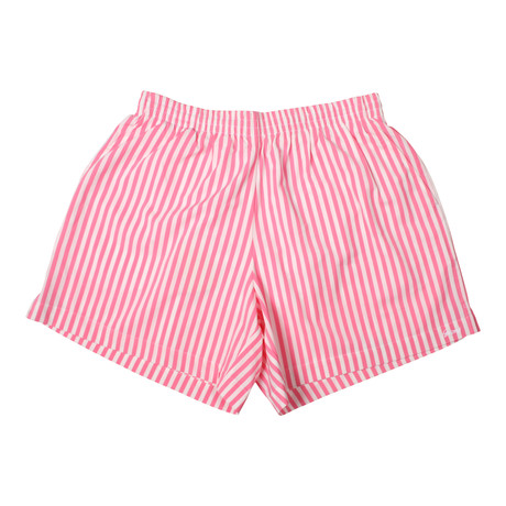 Brioni // Stripped Bathing Suit // Pink (S)