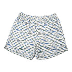 Brioni // Whale Pattern Bathing Suit // Blue + Green + Cream (S)