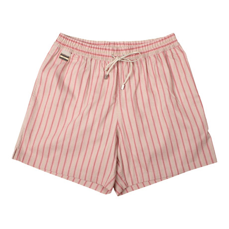 Brioni // Stripped Bathing Suit // Salmon + Pink (S)