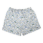 Brioni // Whale Pattern Bathing Suit // Blue + Green + Cream (S)