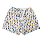Brioni // Whale Pattern Bathing Suit // Blue + Mustard + Cream (S)