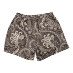 Brioni // Paisley Pattern Bathing Suit // Brown + Cream (S)