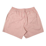 Brioni // Stripped Bathing Suit // Salmon + Pink (2XL)