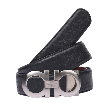 Monogram Reversible Leather Belt V2 // Black + Brown