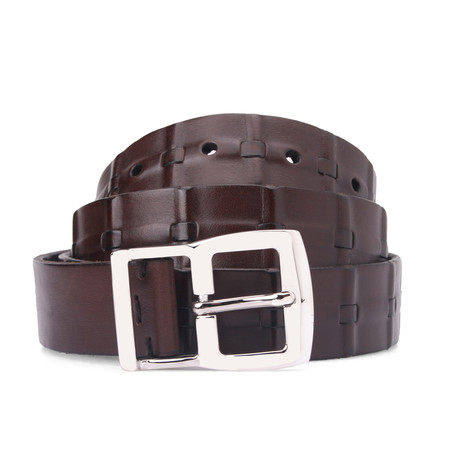 Simple Design Leather Belt // Dark Brown (41" Waist)