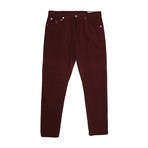5 Pocket Denim Style Corduroy Pants // Burgundy (32WX32L)