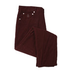 5 Pocket Denim Style Corduroy Pants // Burgundy (28WX32L)