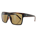 Men's Square Sunglasses // Matte Black + Tortoise + Brown