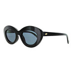 Women's Oval Sunglasses // Black + Smoke