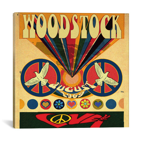 Woodstock Love Invite Poster // Radio Days (12"W x 12"H x 0.75"D)
