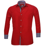 Celino // Reversible Cuff Button-Down Shirt // Red + Blue (L)