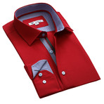 Celino // Reversible Cuff Button-Down Shirt // Red + Blue (M)