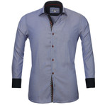 Celino // Reversible Cuff Button Down Shirt I // Denim Blue (3XL)