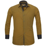 Circle Reversible Cuff Button Down Shirt // Dark Yellow + Gray (3XL)