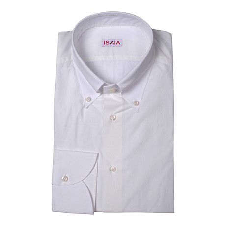 Isaia // Caro Solid Dress Shirt // White (US: 15R)