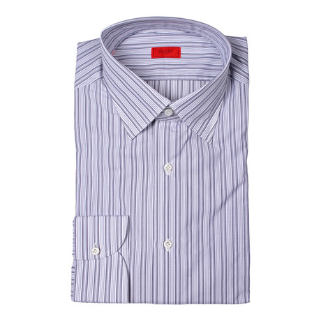 Isaia // Angelo Stripped Shirt // Gray (US: 15R)