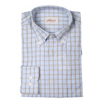 Brioni // Mason Checked Dress Shirt // Teal (XS)