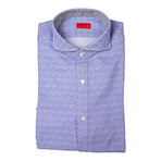 Isaia // Caro Geometric Dress Shirt // Blue (US: 15.5R)