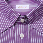 Brioni // Ben Striped Dress Shirt // Purple (Euro: 39)