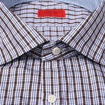 Isaia // Gavnio Checked Dress Shirt // Brown (US: 15R)