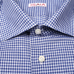 Isaia // Aldo Checked Dress Shirt // Blue (US: 16.5R)