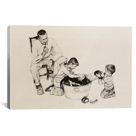 Dog's Bath by Norman Rockwell