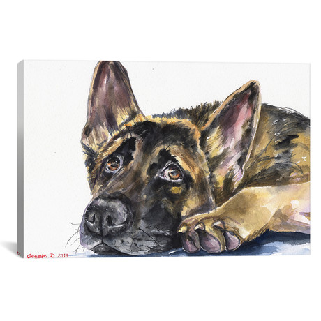 German Shepherd by George Dyachenko (26"W x 18"H x 0.75"D)