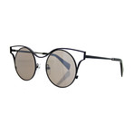 Yohji Yamamoto // Women's YY-7014-911 Round Sunglasses // Gray + Gray Brown