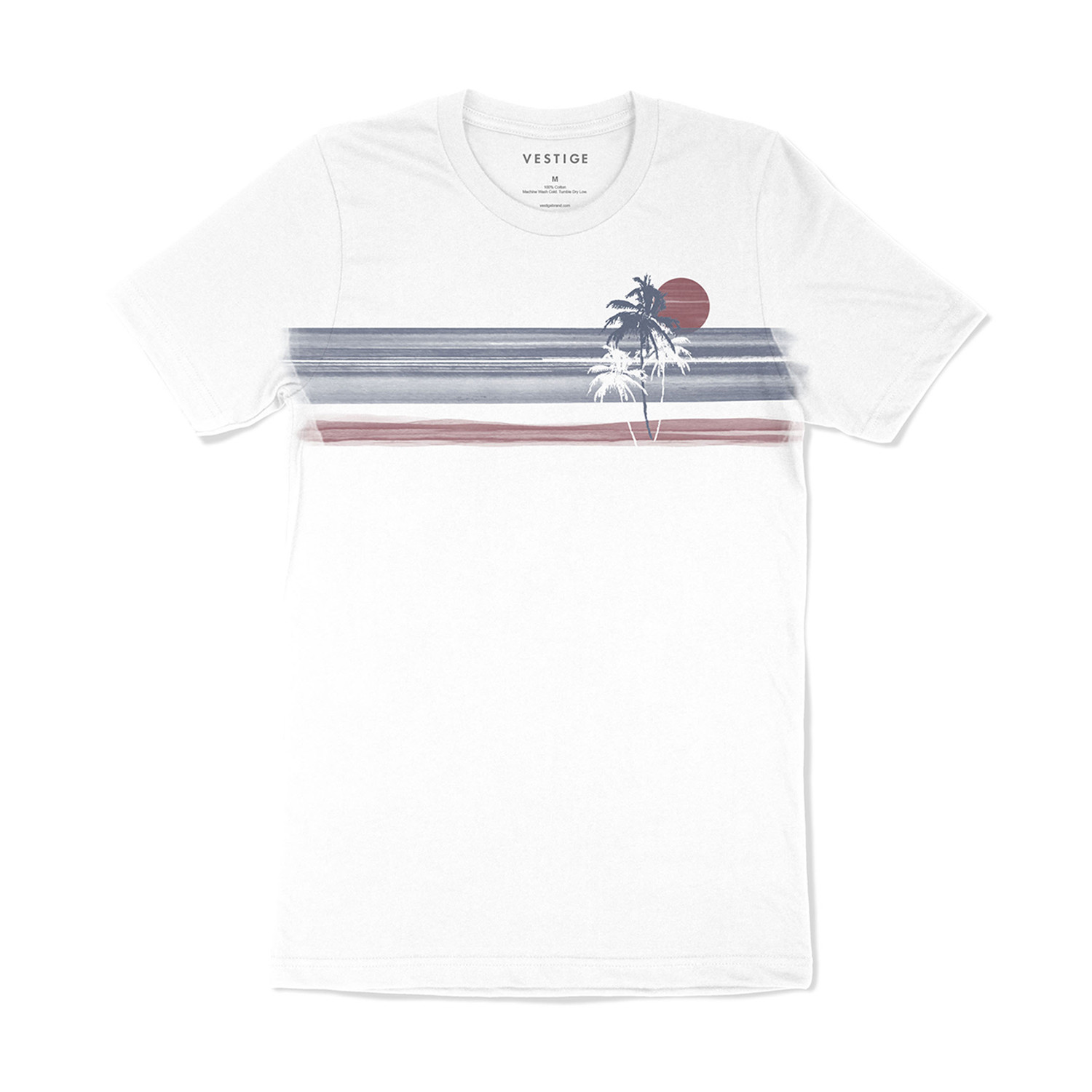 Palm Isle Stripe Graphic T-Shirt // White (S) - Vestige - Touch of Modern