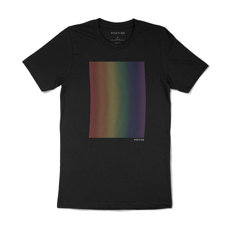 Rainbow Lines Graphic T-Shirt // Black (S)