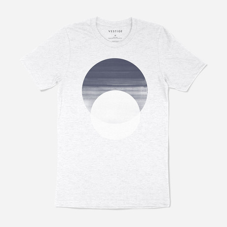 Midnight Circle Graphic T-Shirt // Light Gray (S)