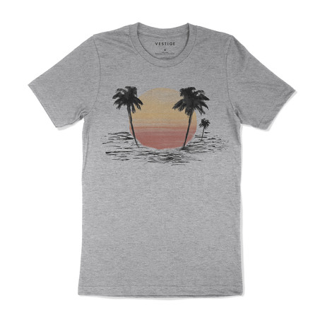 Sunset Isle Graphic T-Shirt // Light Gray (S)