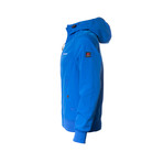 Button-Pocket Zip-Up Jacket // Sax Blue (L)