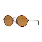 Large Round Sunglasses // Havana + Brown