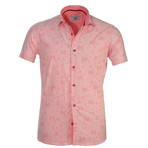 Short Sleeve Button Up Shirt // Pink (XL)