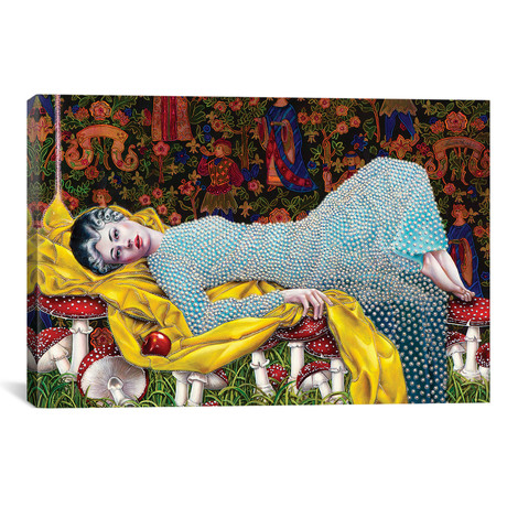 Sleeping Girl In Magic Forest by Liva Pakalne Fanelli (26"W x 18"H x 0.75"D)
