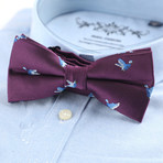 Silk Bow Tie // Deep Purple Birds