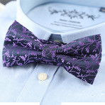 Silk Bow Tie // Blue + Purple Vines