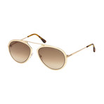 Men's Dashel Sunglasses // Shiny Rose Gold + Brown Gradient