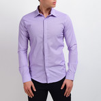 Solid Long-Sleeve Button Down Shirt // Lilac (XL)