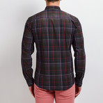 Plaid Long-Sleeve Button Down Shirt // Brown + Red (XL)