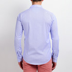 Dotted Long-Sleeve Button Down Shirt // Light Blue (L)