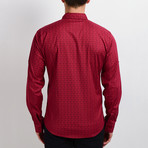 Floral Long-Sleeve Button Down Shirt // Deep Red (L)