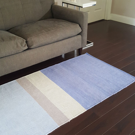 Del Sol Cotton Area Rug (Blue +  Natural)